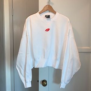 Nike Women’s Sportswear Lips Crewneck - Plus Size Fit - Size S - White